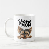 Yorkie Mom Cute Peeking Yorkie Kaffeetasse (Links)