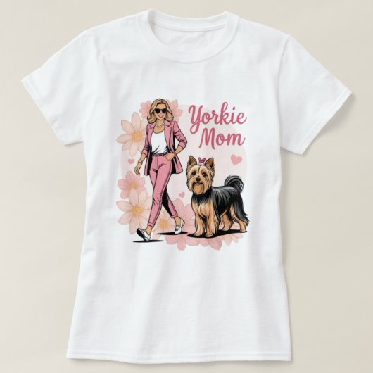 Yorkie mom T-Shirt (Design vorne)