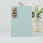 Yorkie Note Card Dankeskarte (Stehend Vorderseite)