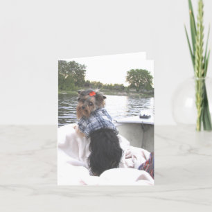 Yorkie Notecard gegangene Fischerei Karte