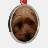 Yorkie oder Dein Hundebild Weihnachten Ornament Aus Metall (Rechts)