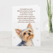 Yorkie oder Yorkshire Terrier Hund Trauer  Karte (Vorderseite)