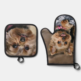 Yorkie Ofenhandschuh & Topflappen-Set