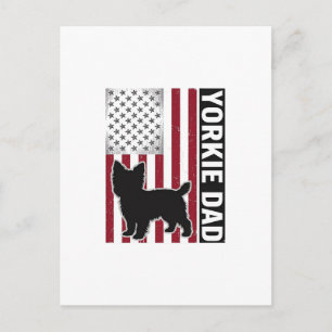Yorkie Papa Patriotisches Vintage-Gravur-Hunde-Shi Postkarte