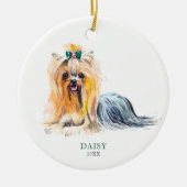 Yorkie Personalisiert Dog Pet Custom Keramik Ornament (Vorne)