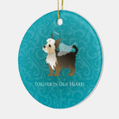 Yorkie - Pet Memorial - Angel Dog Keramikornament (Links)