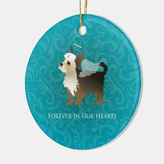 Yorkie - Pet Memorial - Angel Dog Keramikornament (Links)