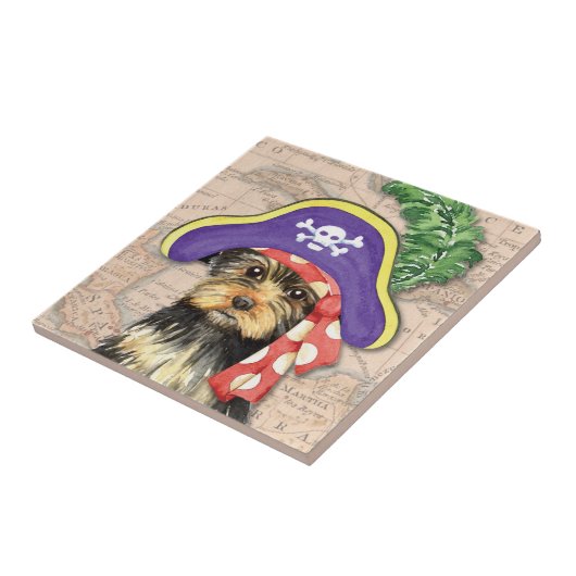 Yorkie Pirate Fliese (Seite)