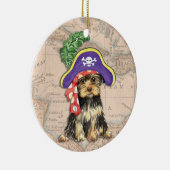 Yorkie Pirate Keramik Ornament (Rechts)