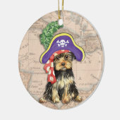Yorkie Pirate Keramik Ornament (Links)