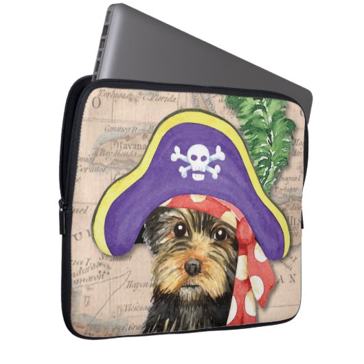 Yorkie Pirate Laptopschutzhülle (Vorne Rechts)