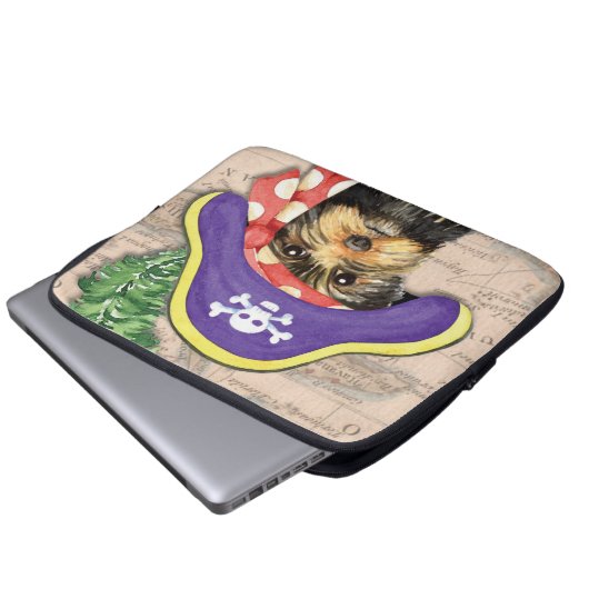 Yorkie Pirate Laptopschutzhülle (Vorne Knopf)