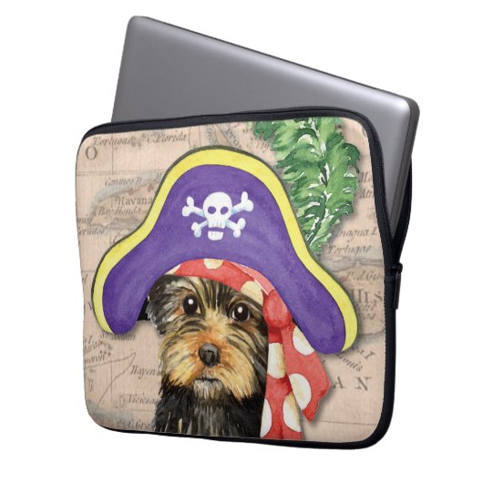 Yorkie Pirate Laptopschutzhülle (Vorderseite Links)