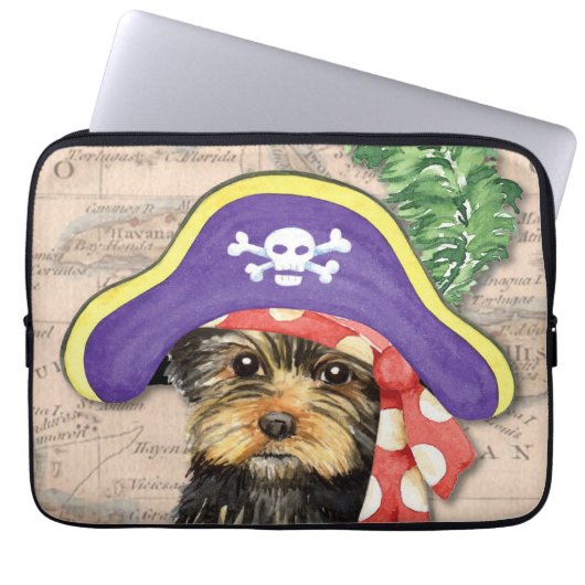 Yorkie Pirate Laptopschutzhülle (Vorderseite)