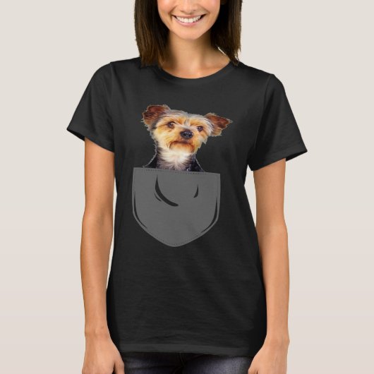 Yorkie Pocket Dog T-Shirt (Vorderseite)
