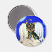 Yorkie Poo Angel Magnet (Vorderseite/Rückseite)