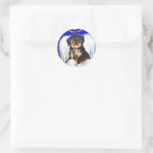 Yorkie Poo Angel Runder Aufkleber (Tasche)