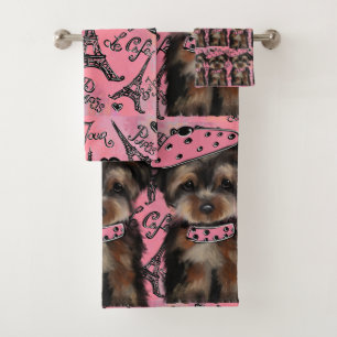 YORKIE POO BADHANDTUCH SET