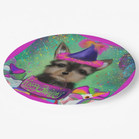 YORKIE POO BIRTHDAY PAPPTELLER (Schrägansicht)