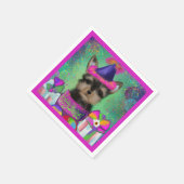 YORKIE POO BIRTHDAY SERVIETTE (Ecke)