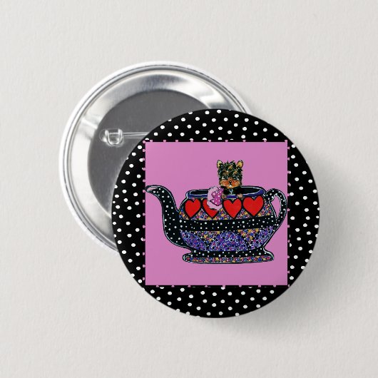 Yorkie Poo Button (Vorne & Hinten)