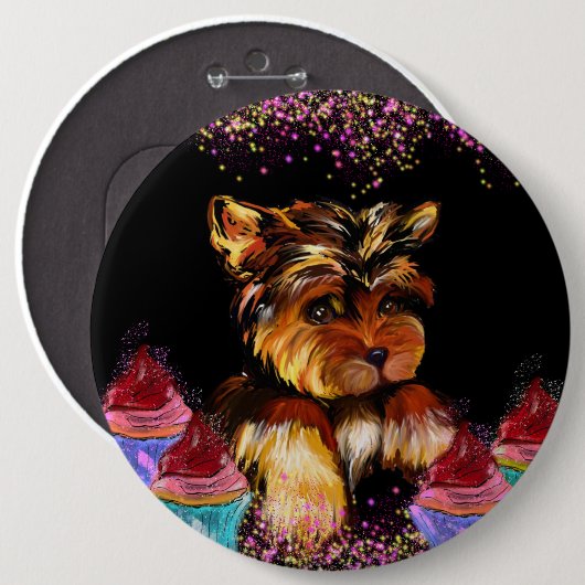 Yorkie Poo Button (Vorne & Hinten)