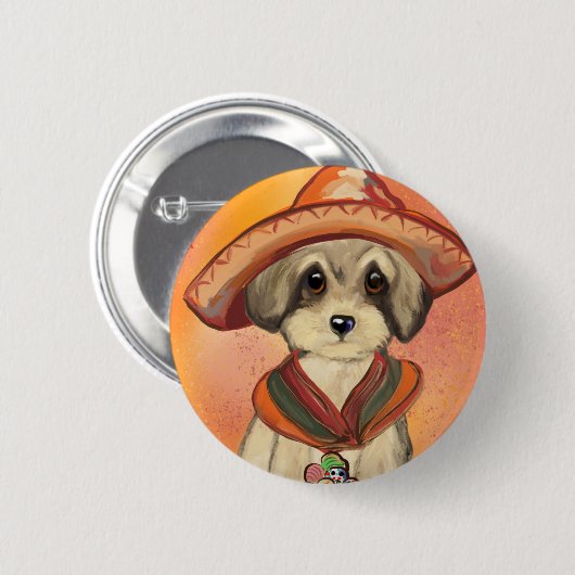 Yorkie Poo Button (Vorne & Hinten)