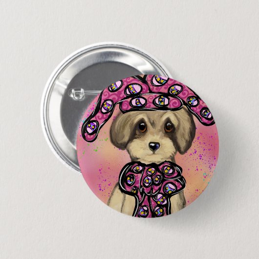 Yorkie Poo Button (Vorne & Hinten)