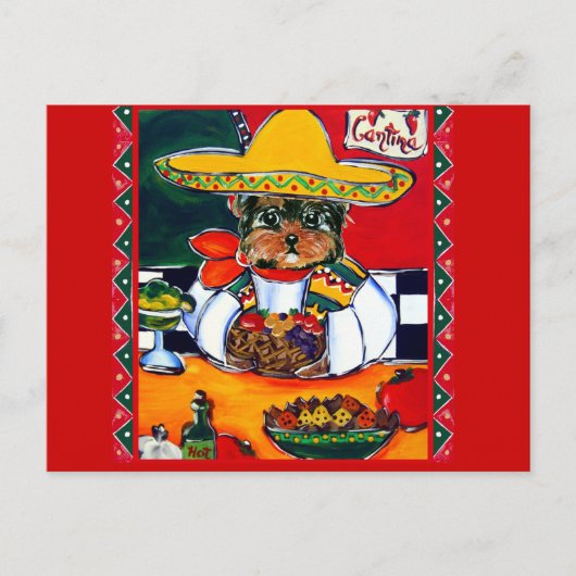Yorkie Poo Cinco de Mayo Postkarte (Vorderseite)