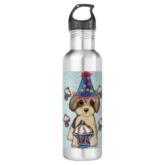 Yorkie Poo Edelstahlflasche (Vorderseite)