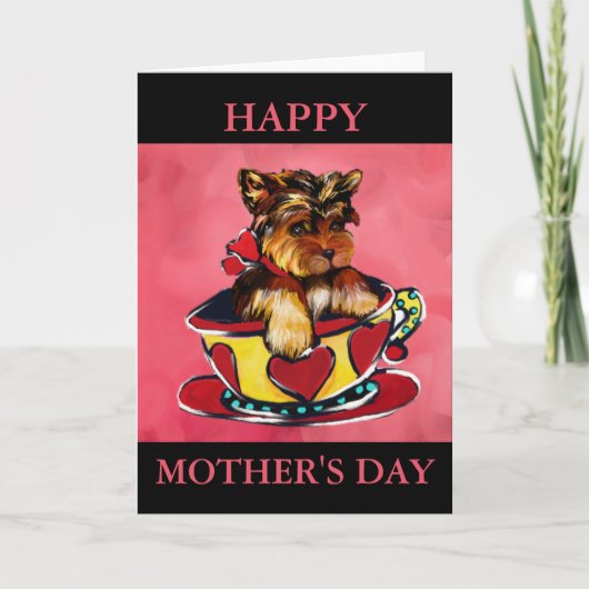 Yorkie Poo Feiertagskarte (Vorderseite)