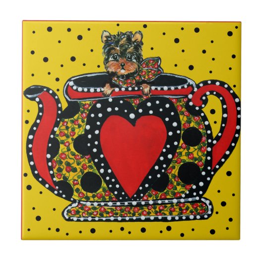 Yorkie Poo Fliese (Vorderseite)