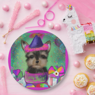 YORKIE POO GEBURTSTAG  PAPPTELLER