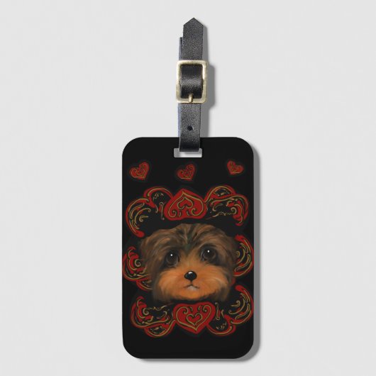 YORKIE POO GEPÄCKANHÄNGER (Vorderseite Vertikal)