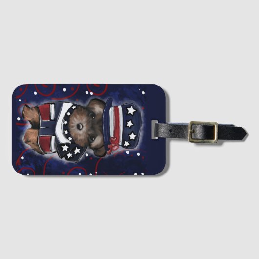 Yorkie Poo Gepäckanhänger (Vorderseite (Horizontal))