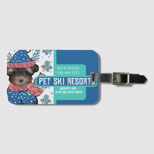 Yorkie Poo Gepäckanhänger (Vorderseite (Horizontal))