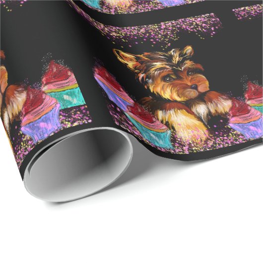 Yorkie Poo Geschenkpapier (Rolleneckpunkt)