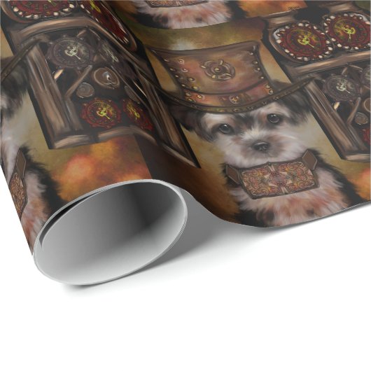 Yorkie Poo Geschenkpapier (Rolleneckpunkt)