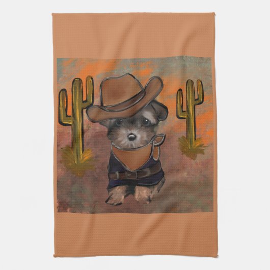 Yorkie Poo Geschirrtuch (Vertikal)