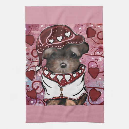 Yorkie Poo Geschirrtuch (Vertikal)