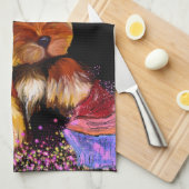 Yorkie Poo Geschirrtuch (Viertel Falte)