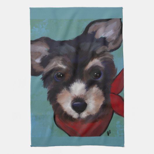 Yorkie Poo Geschirrtuch (Vertikal)