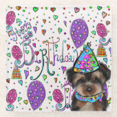 Yorkie Poo Glasuntersetzer (Vorderseite)