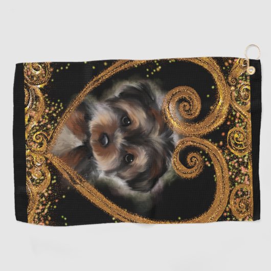 Yorkie Poo Golfhandtuch (Horizontal)