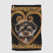 Yorkie Poo Golfhandtuch (Vorderseite)