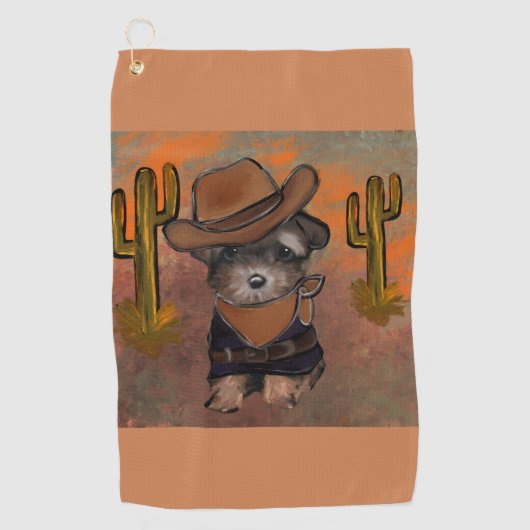 Yorkie Poo Golfhandtuch (Vorderseite)