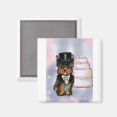 Yorkie poo Groom Magnet (Vorderseite/Rückseite)