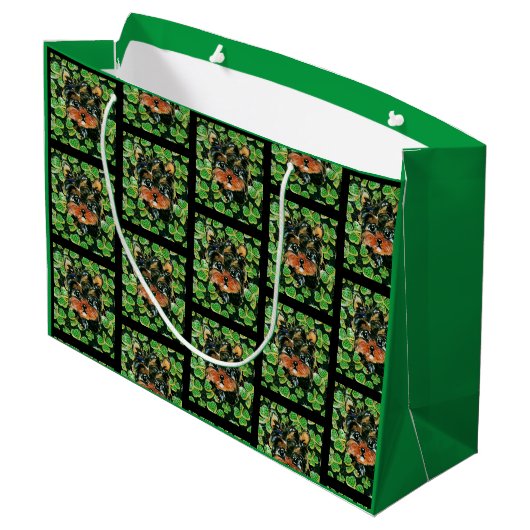 YORKIE POO GROßE GESCHENKTÜTE (Rückseite Schrägansicht)