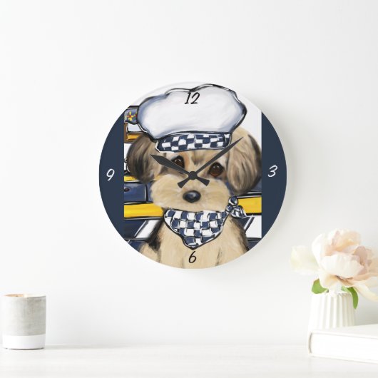 YORKIE POO GROßE WANDUHR (Zuhause)