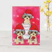 Yorkie Poo Karte (Gelbe Blume)